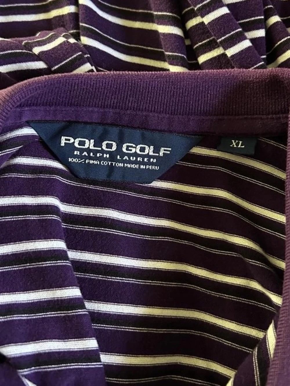Ralph Lauren Purple, White & Black Striped Polo
